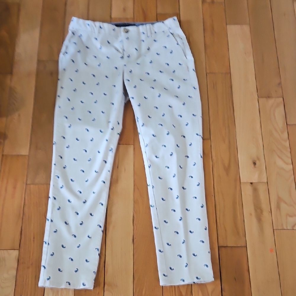 Tommy Hilfiger White Chinos with Blue Pattern